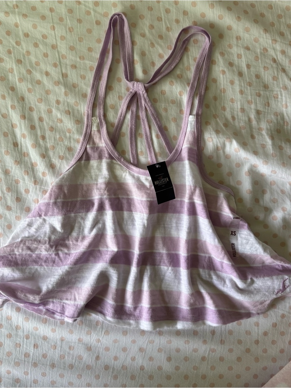 Hollister Lavender & White Striped cropped tank
